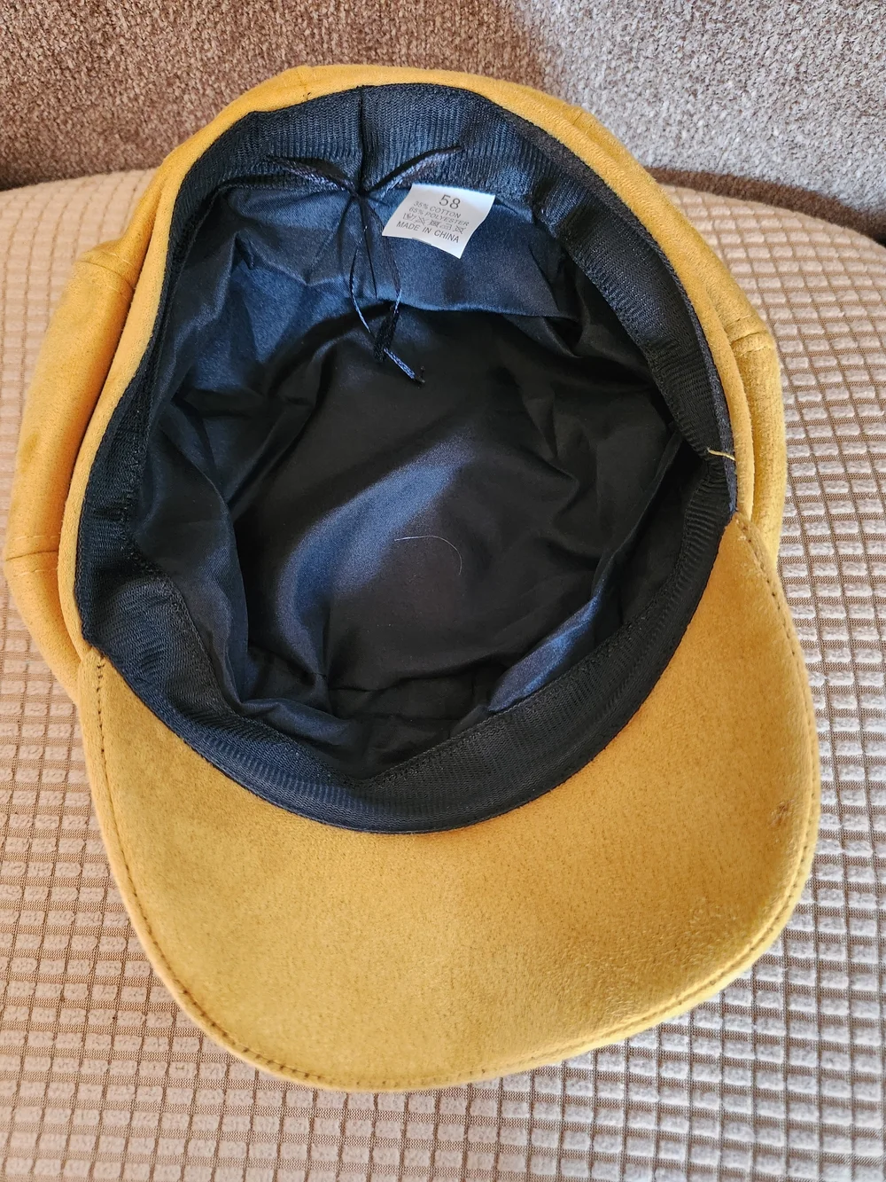 Mustard Yellow FAUX Suede Newsboy Cap - Unbranded